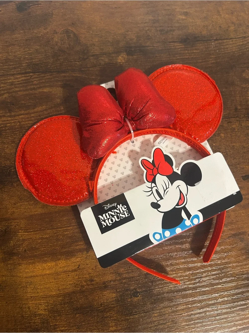 Disney Red Glitter Minnie Mouse Ears Headband